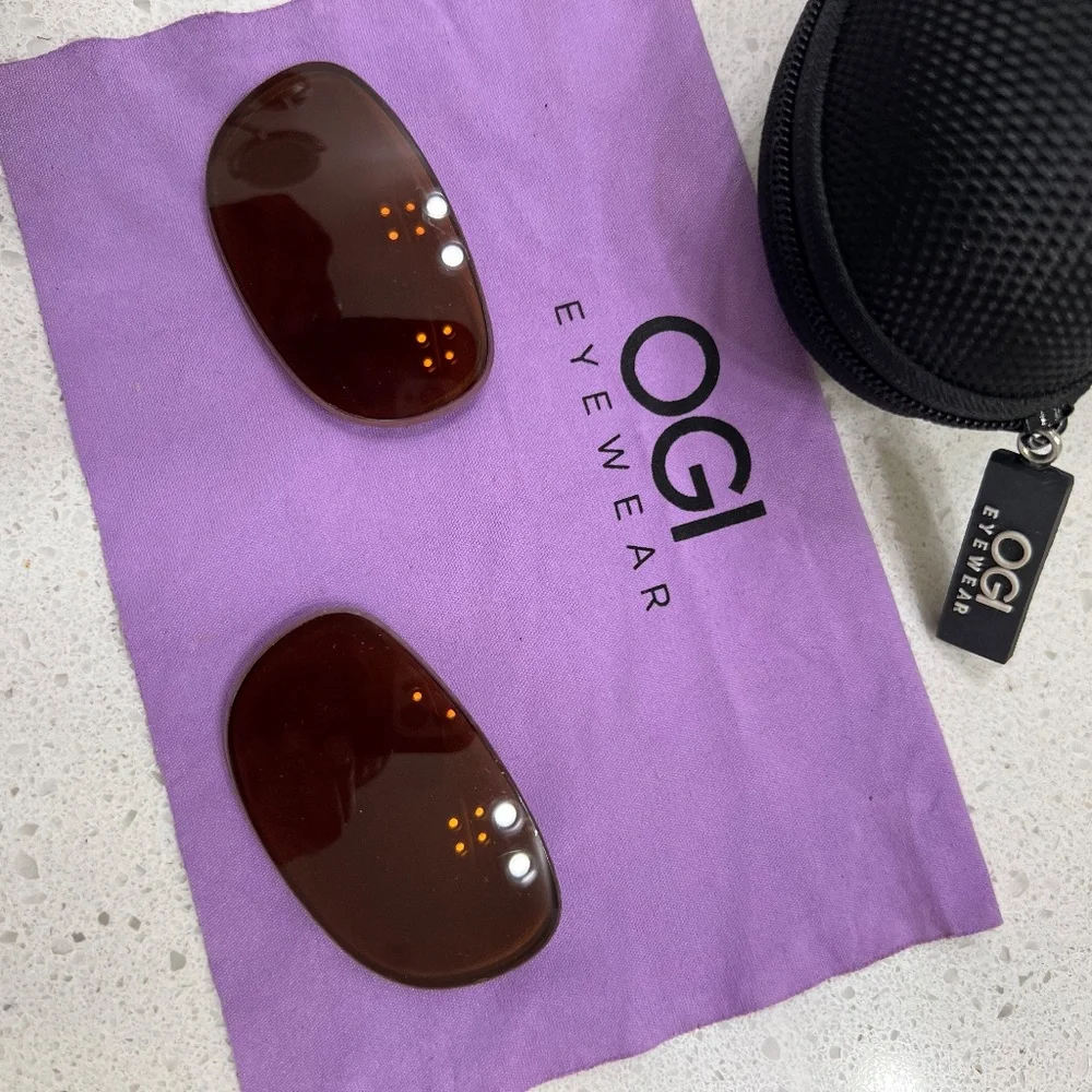 OGI Eyewear Case Cleaning Cloth and Replacement Lenses Sunglasses - Picture 2 of 3